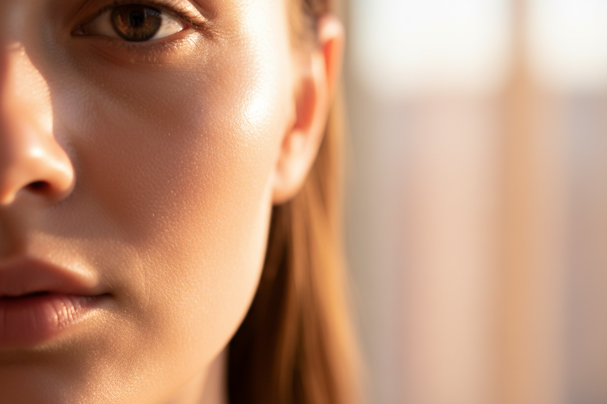 image should depict strong healthy skin glistening and appealing